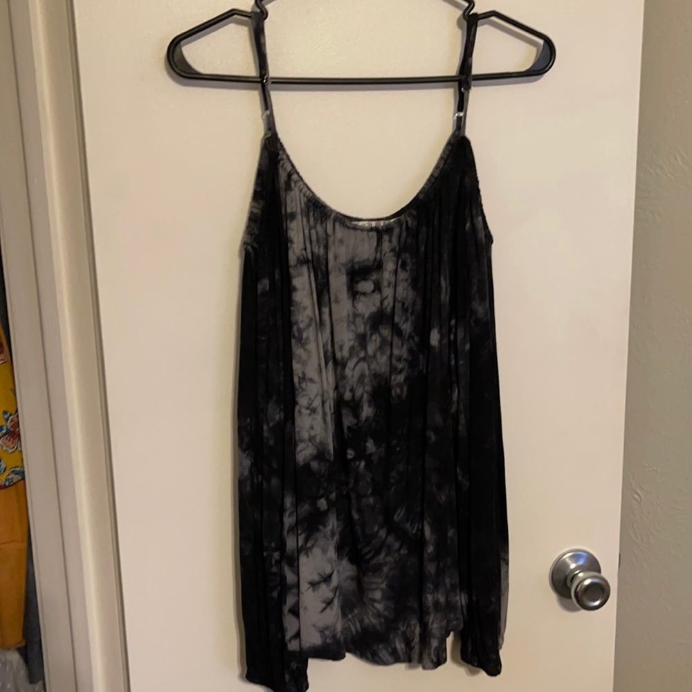 Black Marble Cold Shoulder Top